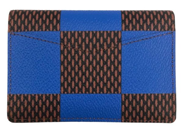 imgrc0093486751 Louis Vuitton Damier Pop Organizer Depoche Card Case Leather Blue