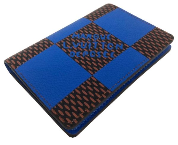 imgrc0093486752 Louis Vuitton Damier Pop Organizer Depoche Card Case Leather Blue