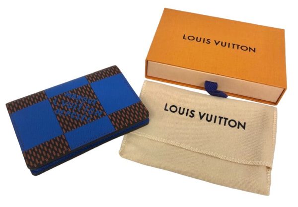 imgrc0093486755 Louis Vuitton Damier Pop Organizer Depoche Card Case Leather Blue