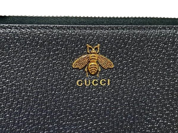 imgrc0093507201 Gucci Animalier Bee Clutch Bag Leather Black