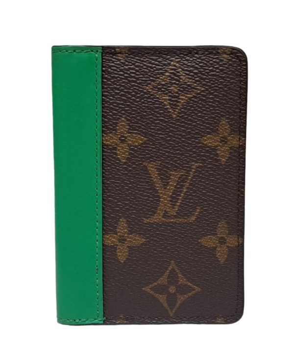 imgrc0093767147 Louis Vuitton Monogram Macassar Organizer De Poche Card Case Leather Green