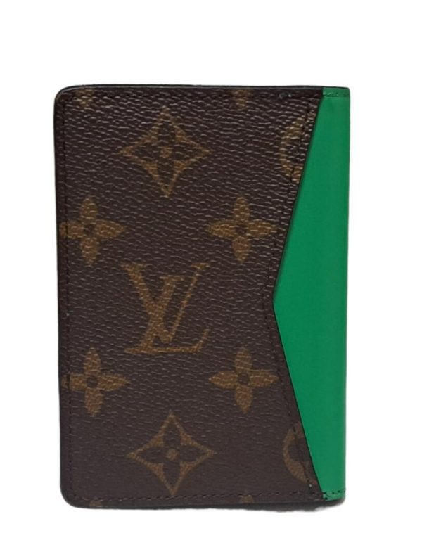 imgrc0093767148 Louis Vuitton Monogram Macassar Organizer De Poche Card Case Leather Green