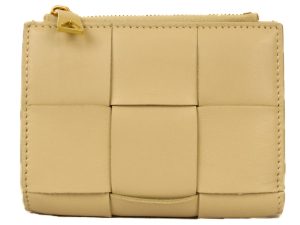 imgrc0094048409 Bottega Veneta Bi fold Zipper Compact Wallet Cream