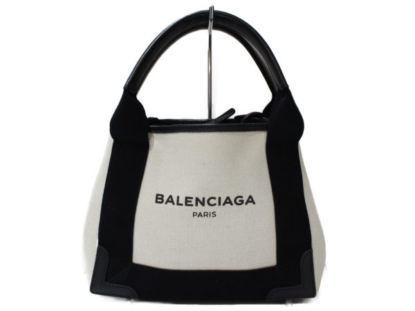 imgrc0095609094 Balenciaga Navy Cabas XS Handbag Ivory Black