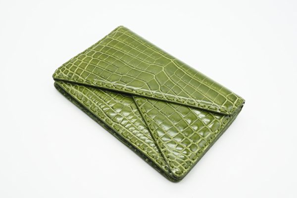 imgrc0096488753 Bottega Veneta Crocodile Leather Clutch Bag Green