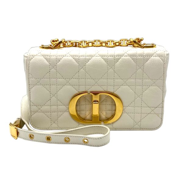 imgrc0096496462 Christian Dior Caro Small Chain Shoulder Bag Calf White