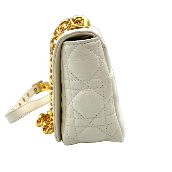 imgrc0096496463 Christian Dior Caro Small Chain Shoulder Bag Calf White