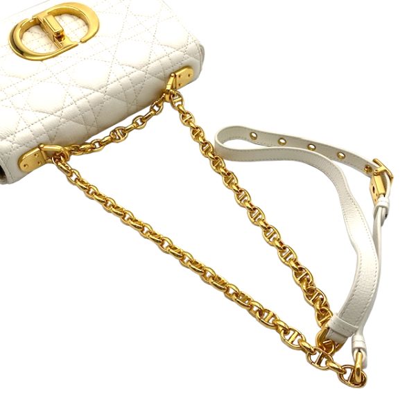 imgrc0096496467 Christian Dior Caro Small Chain Shoulder Bag Calf White