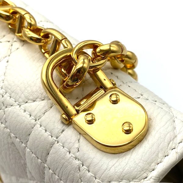 imgrc0096496469 Christian Dior Caro Small Chain Shoulder Bag Calf White