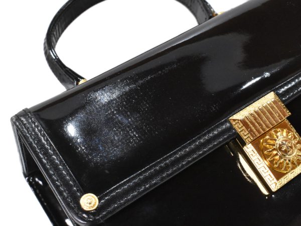 imgrc0096815221 Versace Vanity Black Bag Patent Leather Handbag