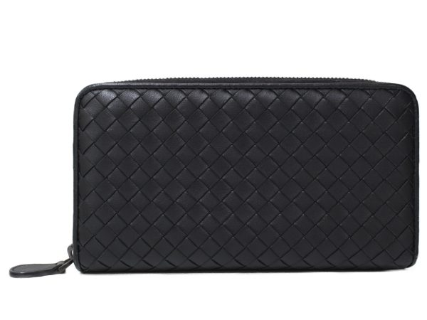 imgrc0097066346 Bottega Veneta Intrecciato Zipper Wallet Black