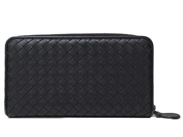 imgrc0097066347 Bottega Veneta Intrecciato Zipper Wallet Black