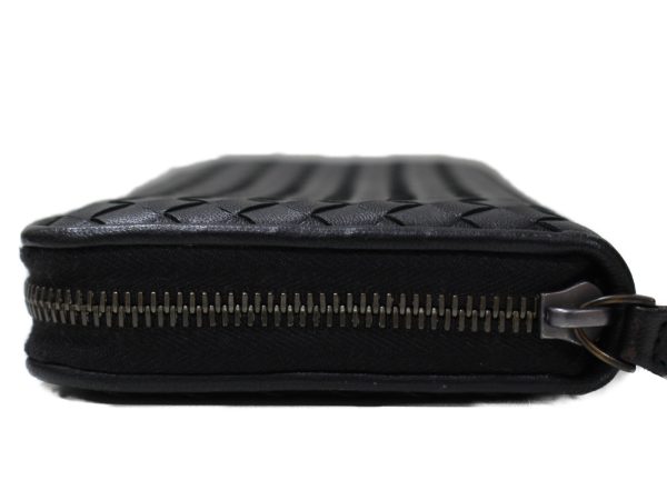 imgrc0097066350 Bottega Veneta Intrecciato Zipper Wallet Black