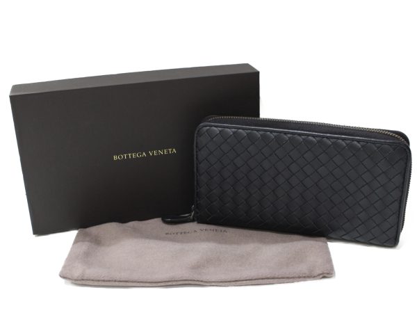 imgrc0097066374 Bottega Veneta Intrecciato Zipper Wallet Black