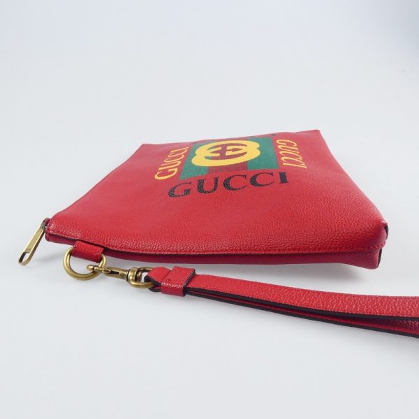 imgrc0098506579 Gucci Calfskin Vintage Logo Clutch Bag Red