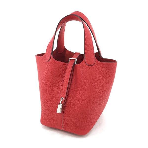 imgrc0100421573 Hermes PM Picotin Taurillon Clemence Hand Bag Rouge Coeur