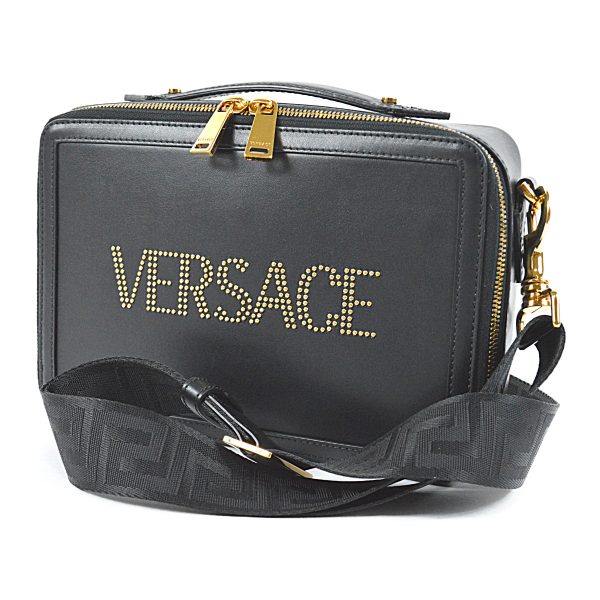 imgrc0100856580 Versace Black Bag Leather Studded 2way Clutch Shoulder