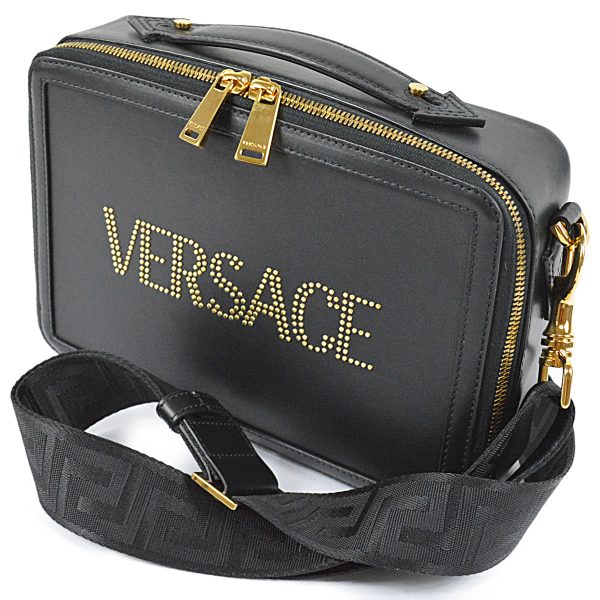 imgrc0100856581 Versace Black Bag Leather Studded 2way Clutch Shoulder