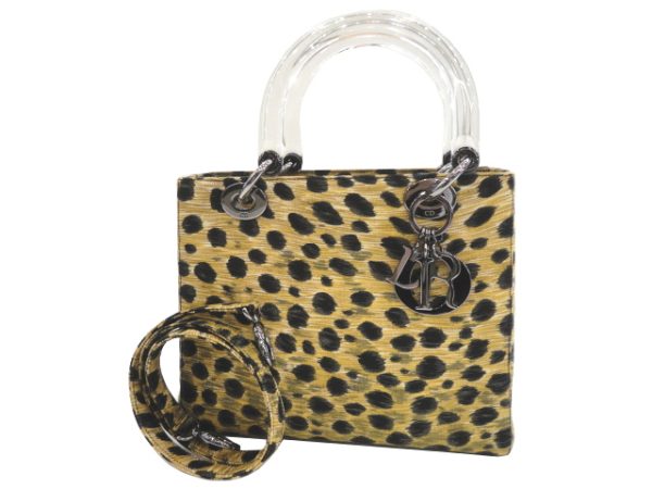 imgrc0102071848 Christian Dior Lady Dior Canvas Plastic Leopard Handbag Leopard