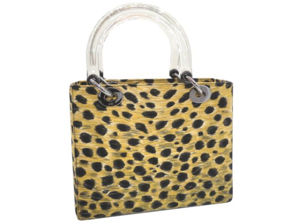 imgrc0102071849 Christian Dior Lady Dior Canvas Plastic Leopard Handbag Leopard