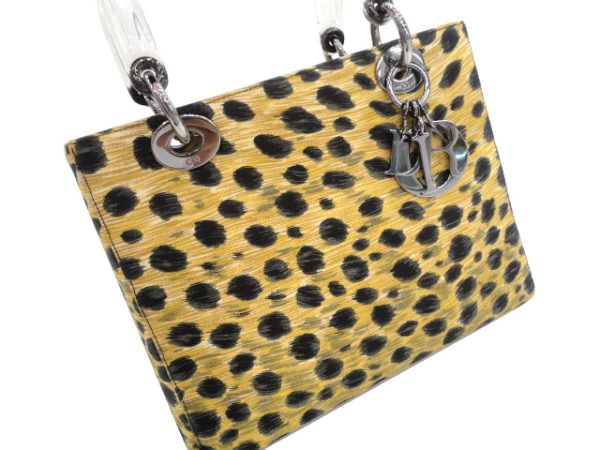 imgrc0102071852 Christian Dior Lady Dior Canvas Plastic Leopard Handbag Leopard