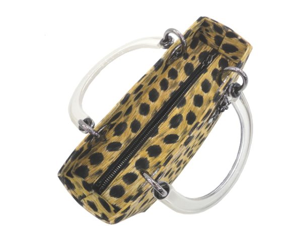 imgrc0102071853 Christian Dior Lady Dior Canvas Plastic Leopard Handbag Leopard