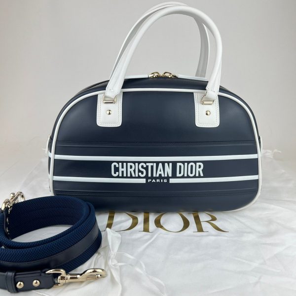 imgrc0106388351 Christian Dior Dior Vibe Medium Classic Bowling Bag Navy