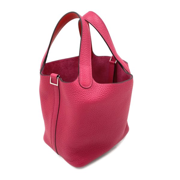 imgrc0106620256 Hermes PM Picotin Eclat Taurillon Clemence Swift Rosemexico Rougecour Bag Pink