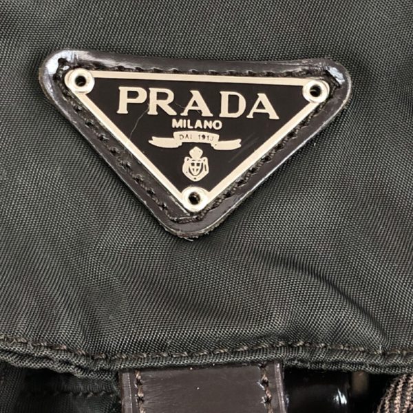 imgrc0107963964 Prada Rucksack Triangular Plate Nylon Backpack Khaki