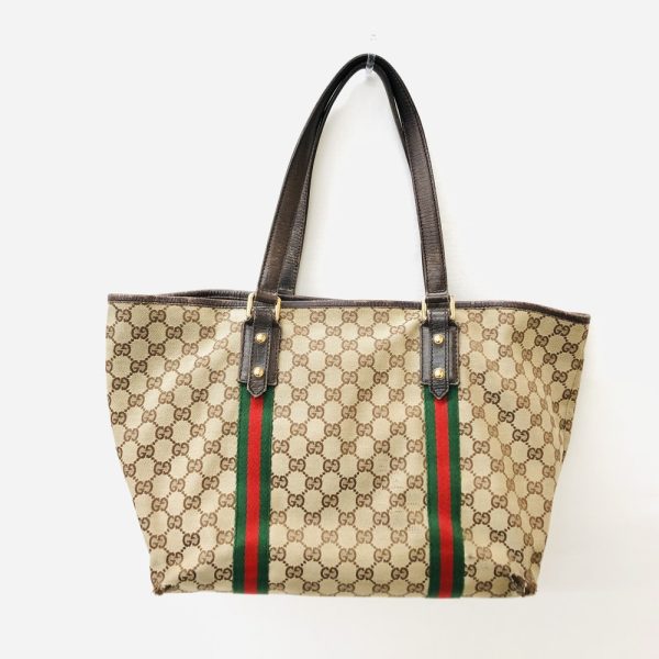 imgrc0108577912 Gucci Sherry Line GG Canvas Tote Bag Beige