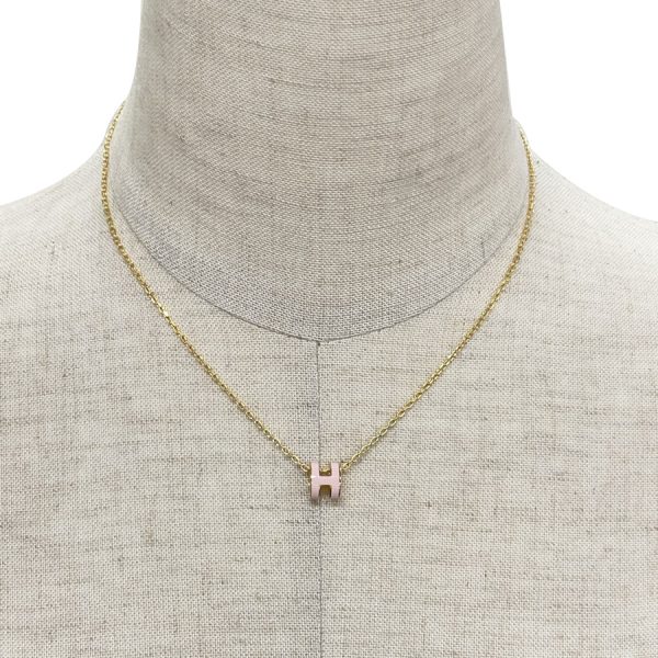 imgrc0111782660 Hermes Pop Ash Mini Charm Necklace Rose Dragee Thin Dull Pink