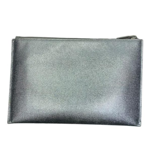 imgrc0112722548 Saint Laurent Paris Clutch Bag Leather Metallic Silver