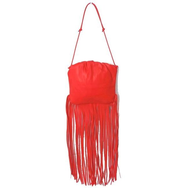 imgrc0113626664 Bottega Veneta The Fringe Pouch Clutch Bag Red