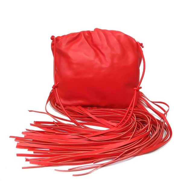 imgrc0113626668 Bottega Veneta The Fringe Pouch Clutch Bag Red