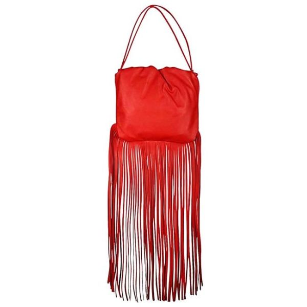 imgrc0113626669 Bottega Veneta The Fringe Pouch Clutch Bag Red