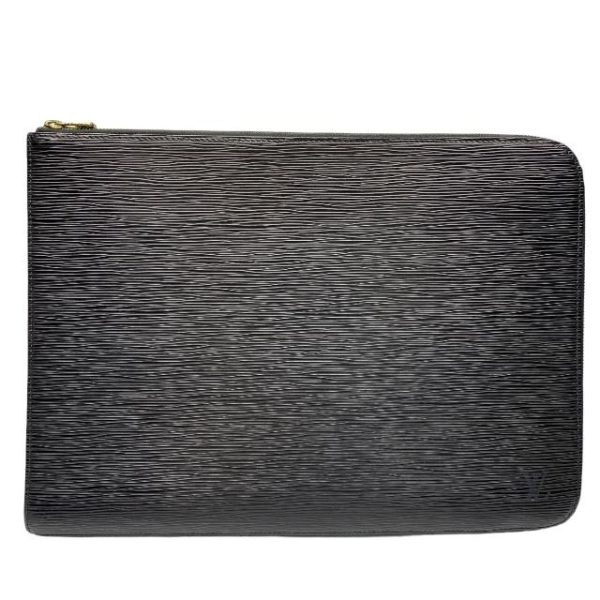 imgrc0114299409 Louis Vuitton Document Clutch Bag Black