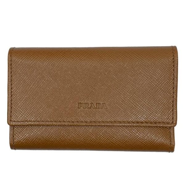 imgrc0115331774 Prada Key Case Leather Brown Gold