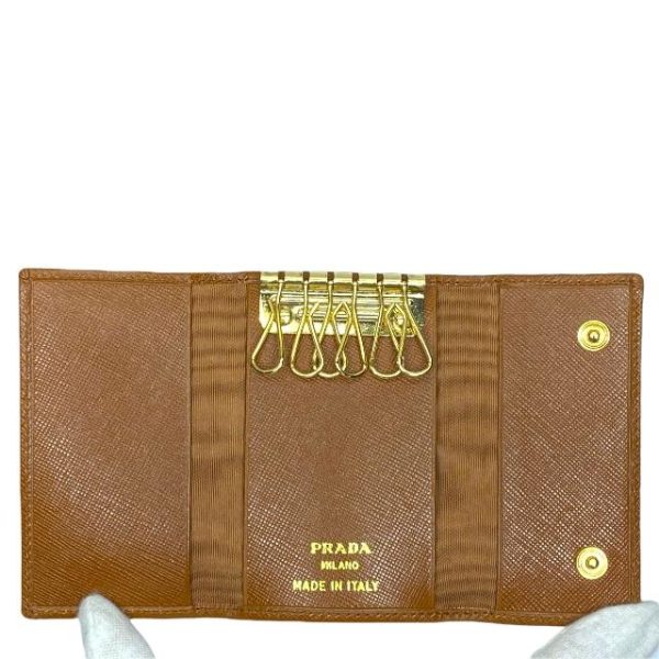 imgrc0115331777 Prada Key Case Leather Brown Gold