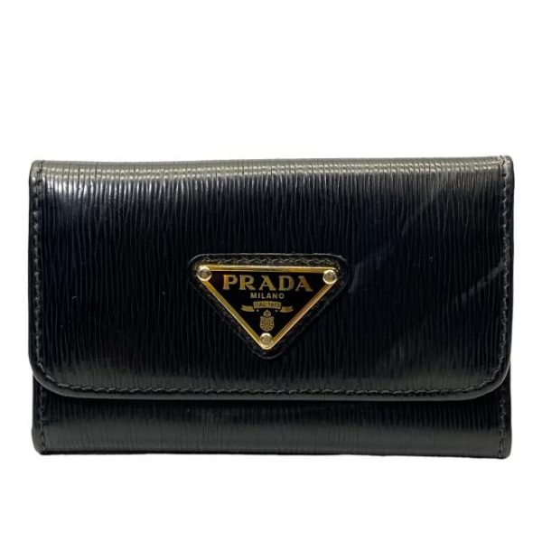 imgrc0115599196 Prada Key Case Tri Fold Leather Black