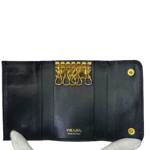 imgrc0115599201 Prada Key Case Tri Fold Leather Black