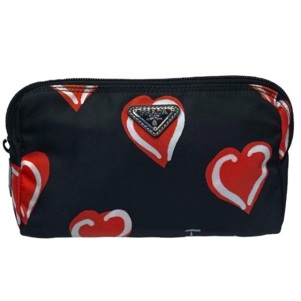 imgrc0115905247 Prada Cosmetic Pouch Nylon Black Red