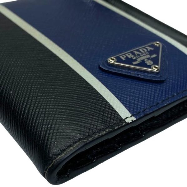 imgrc0116107988 Prada Wallet Bifold Folding Leather Blue Black