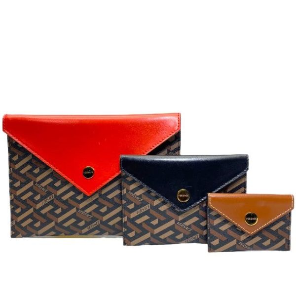 imgrc0116147691 Versace Multicolor Bag Leather 3 Piece Clutch Logo