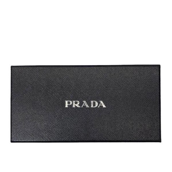 imgrc0116919095 Prada Wallet Long Wallet Round Zipper Leather Black