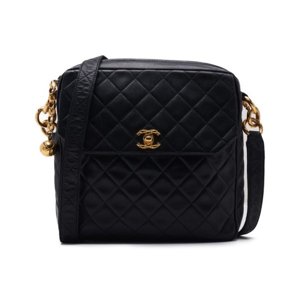 imgrc0124201711 Chanel Matelasse Ball Charm Lambskin Shoulder Bag Black