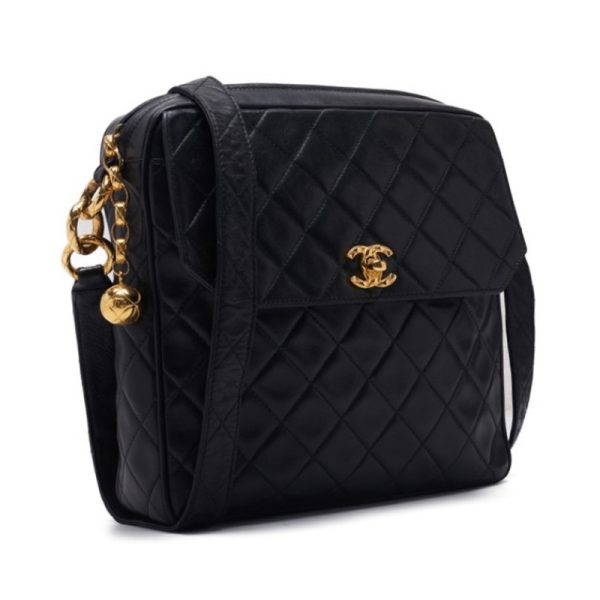 imgrc0124201713 Chanel Matelasse Ball Charm Lambskin Shoulder Bag Black