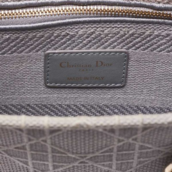 imgrc0124411056 Dior Lady Dior Logo Mark Cotton Handbag Gray