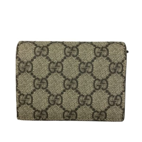 imgrc0145264323 Gucci GG Supreme Canvas Bi fold Wallet Beige