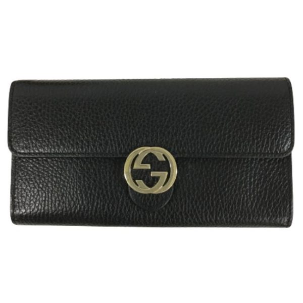 imgrc0176916757 Gucci Dollar Calf Long Wallet GG Black