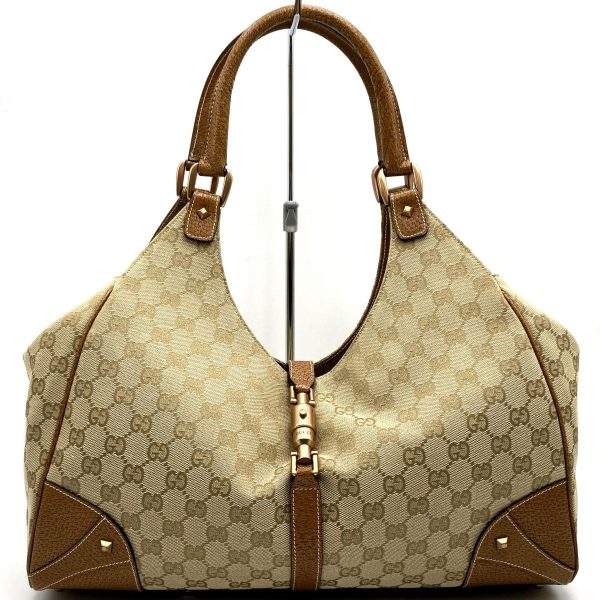 it02ydwltjqk 1 Gucci New Jackie Leather Shoulder Bag Beige